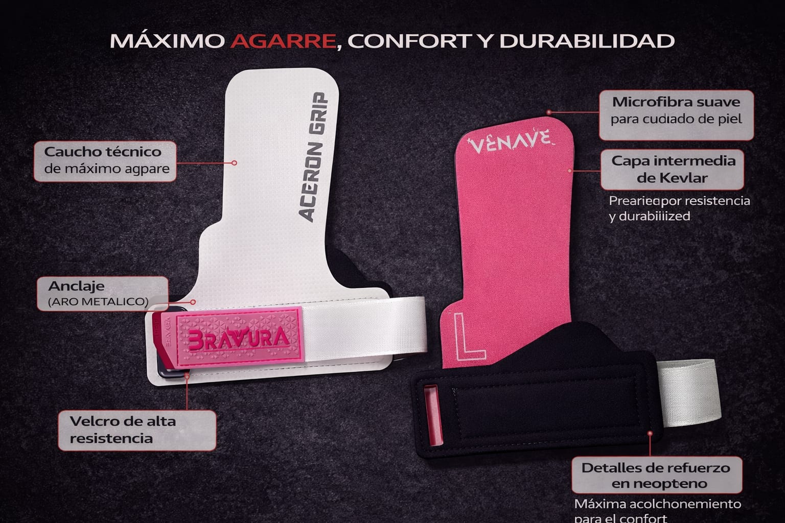 Calleras Aceron Grip Blanco/ Rosa - Imagen 7